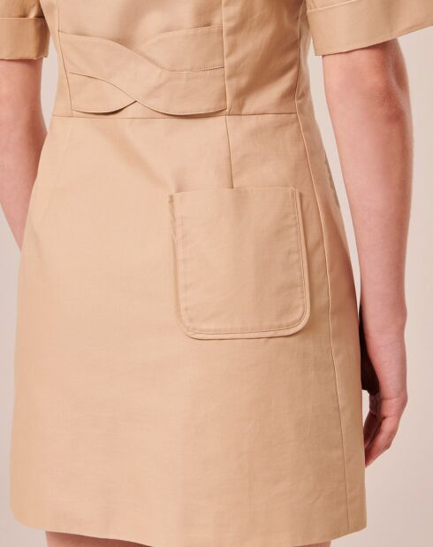 Robe en coton beige