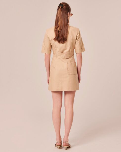 Robe en coton beige