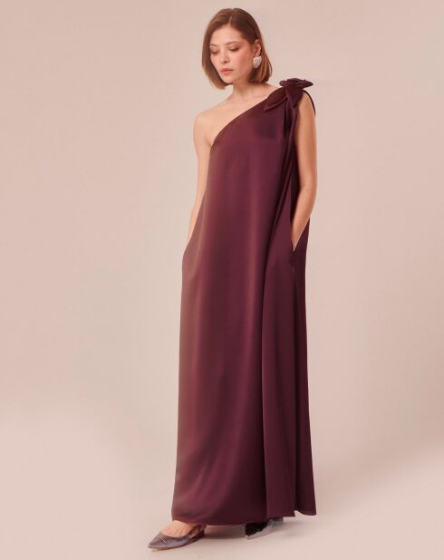 Robe en satin fluide chocolat
