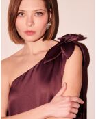 Robe en satin fluide chocolat
