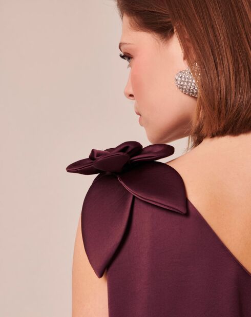 Robe en satin fluide chocolat