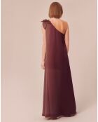 Robe en satin fluide chocolat