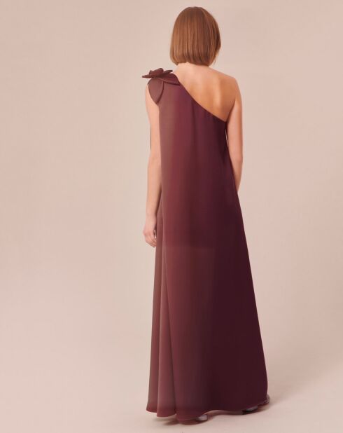 Robe en satin fluide chocolat