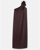 Robe en satin fluide chocolat