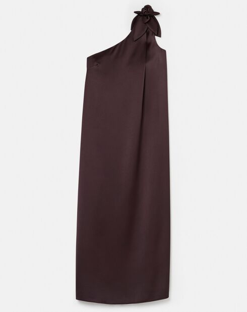 Robe en satin fluide chocolat