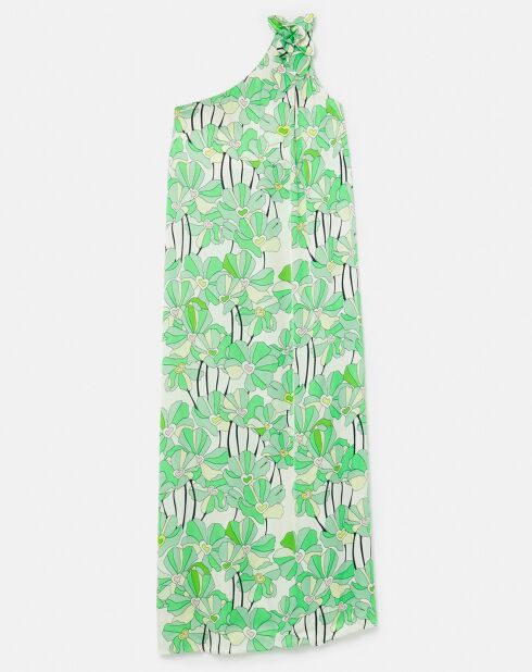 Robe imprimé à fleurs verte