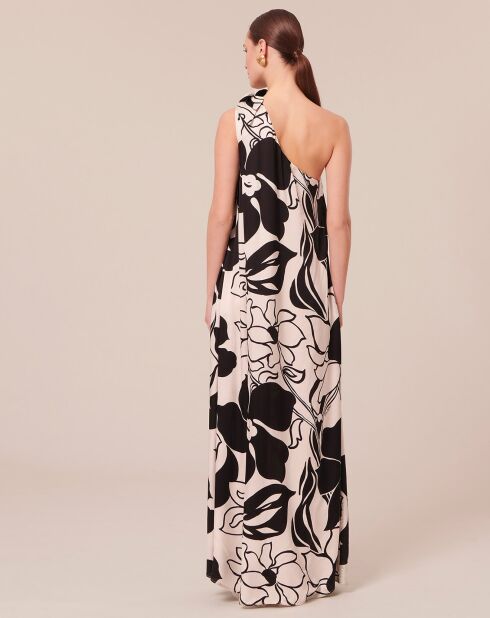 Robe imprimé à fleurs noires craie