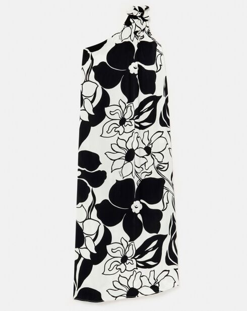 Robe imprimé à fleurs noires craie