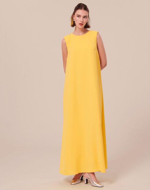 Robe en crêpe jaune