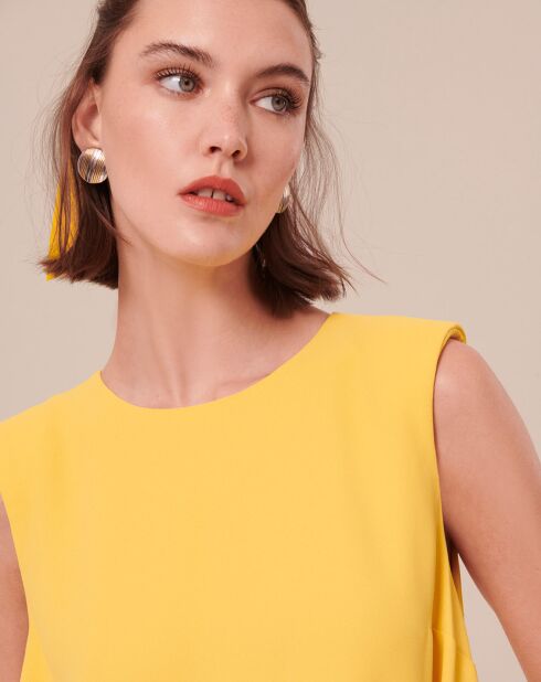 Robe en crêpe jaune