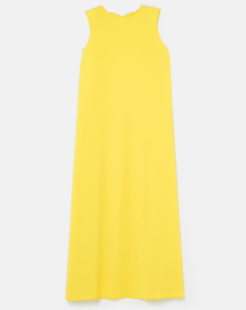 Robe en crêpe jaune