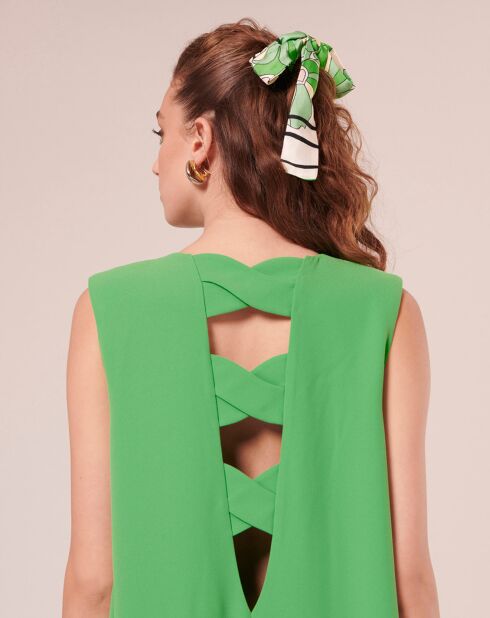 Robe en crêpe verte