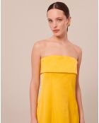 Robe satinée jaune