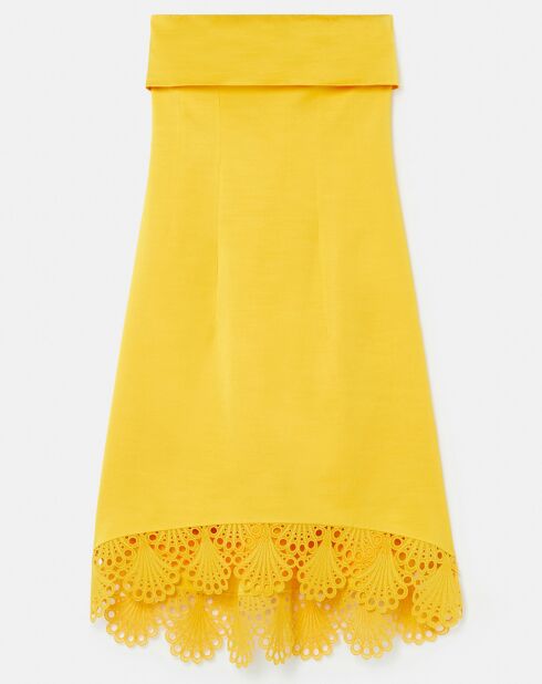 Robe satinée jaune