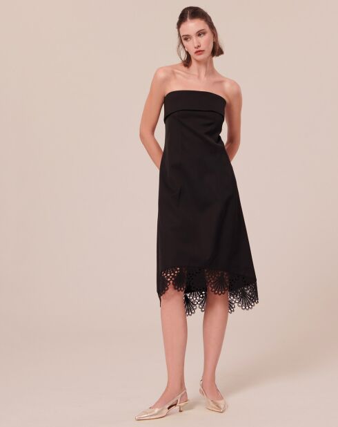 Robe satinée noire