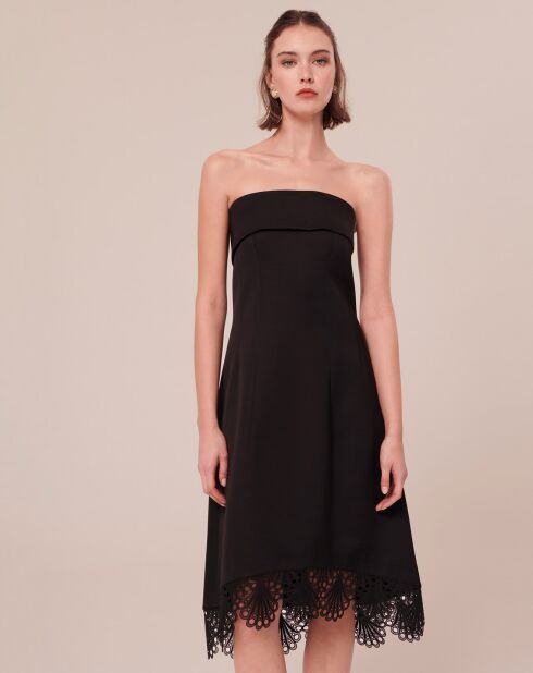 Robe satinée noire