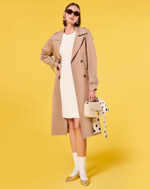 Robe en Laine mélangée irisée ecrue