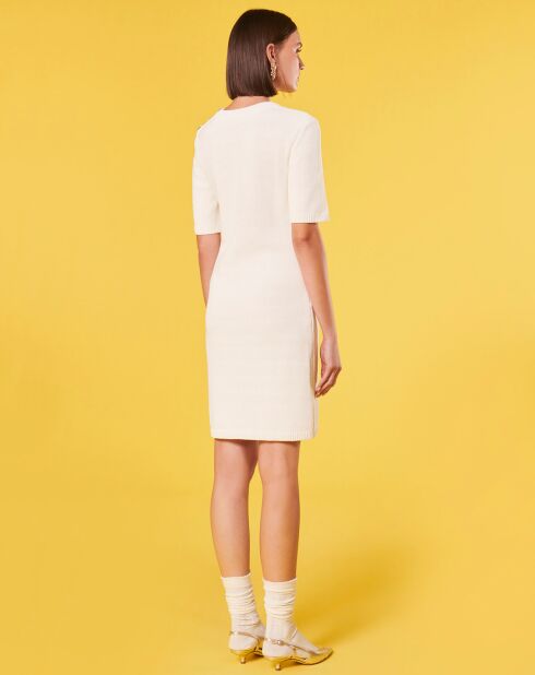 Robe en Laine mélangée irisée ecrue