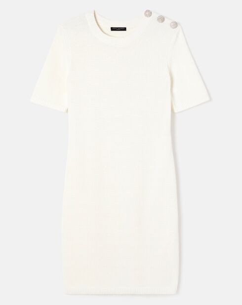 Robe en Laine mélangée irisée ecrue