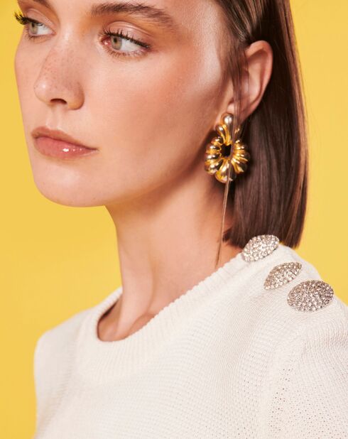 Robe en Laine mélangée irisée ecrue
