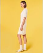 Robe en Laine mélangée irisée ecrue