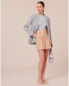 Short en coton beige