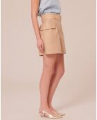 Short en coton beige