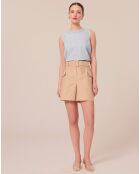 Short en coton beige