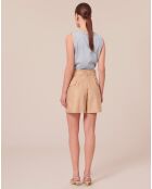 Short en coton beige