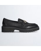 Mocassins en Cuir Cora noirs