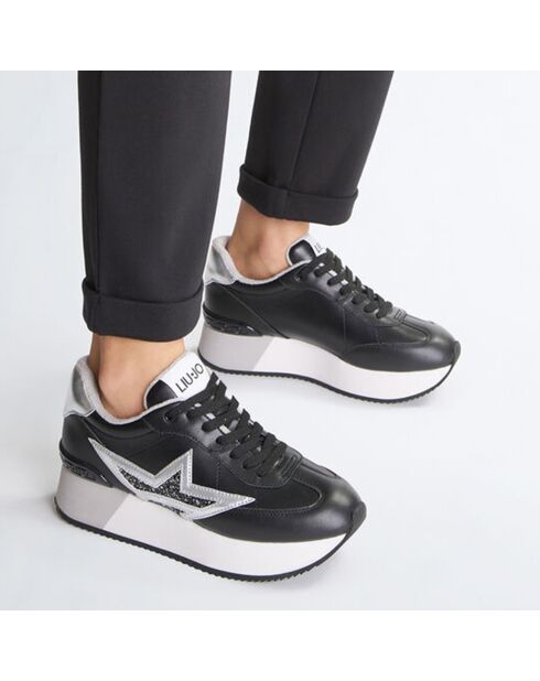 Baskets en Cuir Dreamy noir/argenté