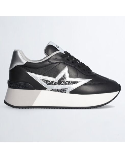 Baskets en Cuir Dreamy noir/argenté