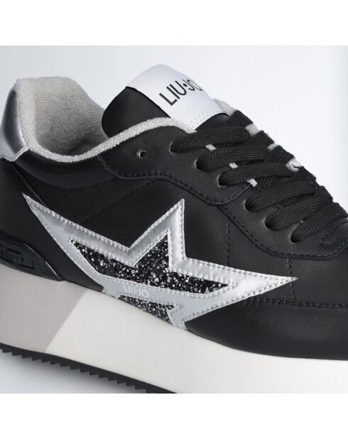 Baskets en Cuir Dreamy noir/argenté