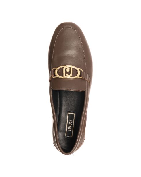 Mocassins en Cuir Emel marron foncé