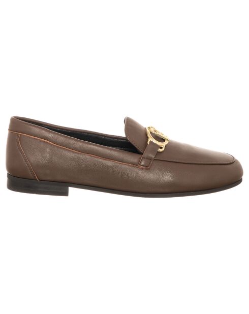 Mocassins en Cuir Emel marron foncé