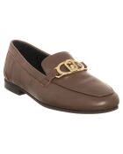 Mocassins en Cuir Emel marron foncé
