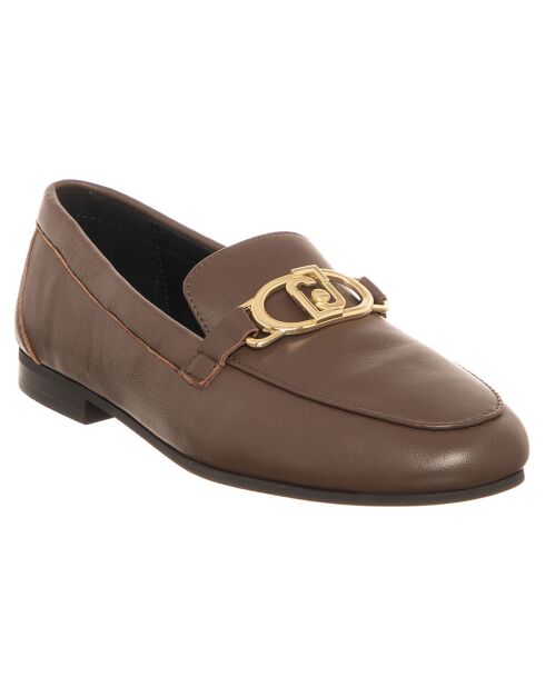 Mocassins en Cuir Emel marron foncé