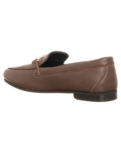 Mocassins en Cuir Emel marron foncé