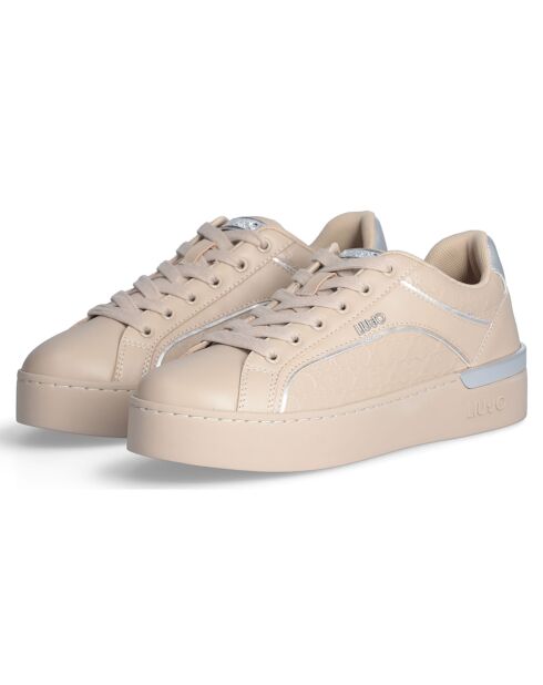 Baskets en Cuir Silvia beiges