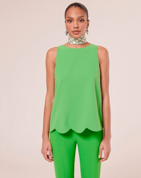 Top en crêpe vert