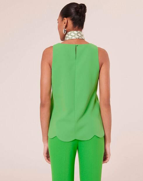 Top en crêpe vert
