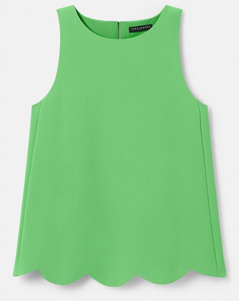 Top en crêpe vert