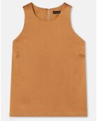 Top en satin fluide cognac