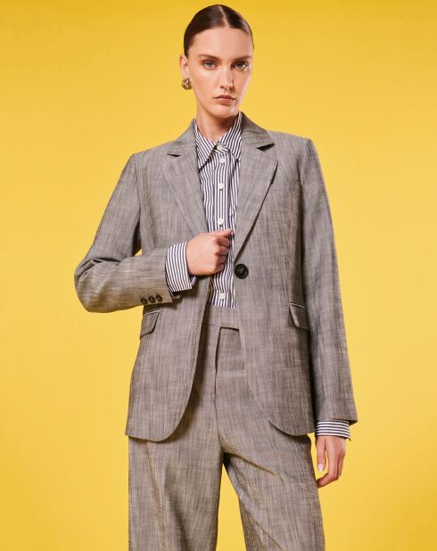 Veste en tissu flammé grise