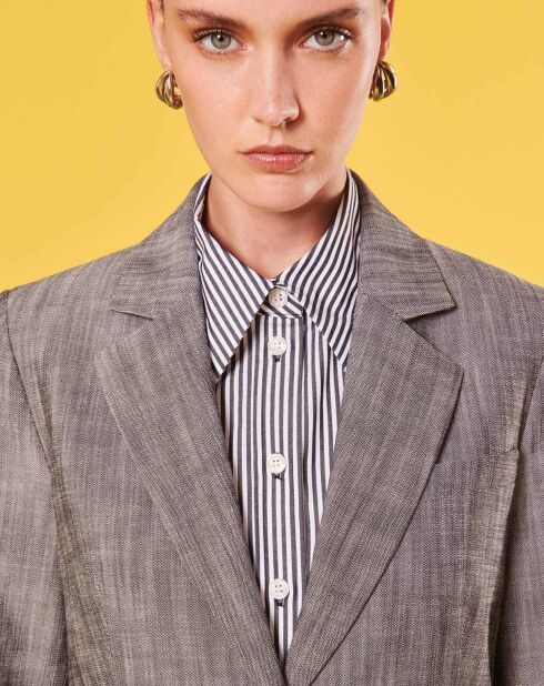 Veste en tissu flammé grise