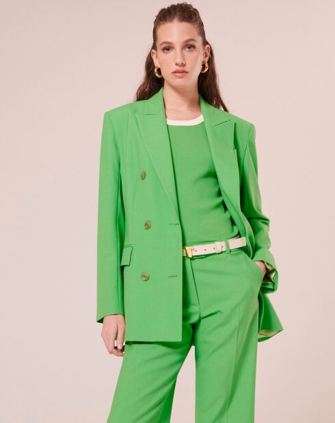 Veste en Laine froide mélangée verte