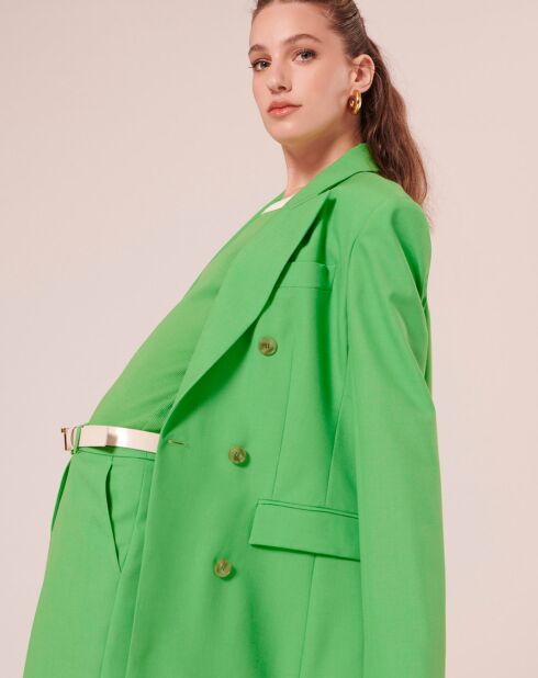 Veste en Laine froide mélangée verte