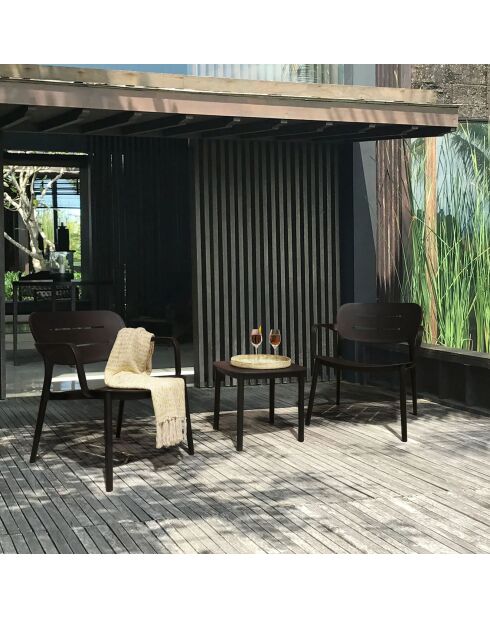 Salon de jardin Sunset en polypropylène noir