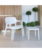 Salon de jardin Sunset en polypropylène blanc