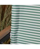 Ensemble parasol + 2 chaises plage en polyester playa blanc/naturel/vert